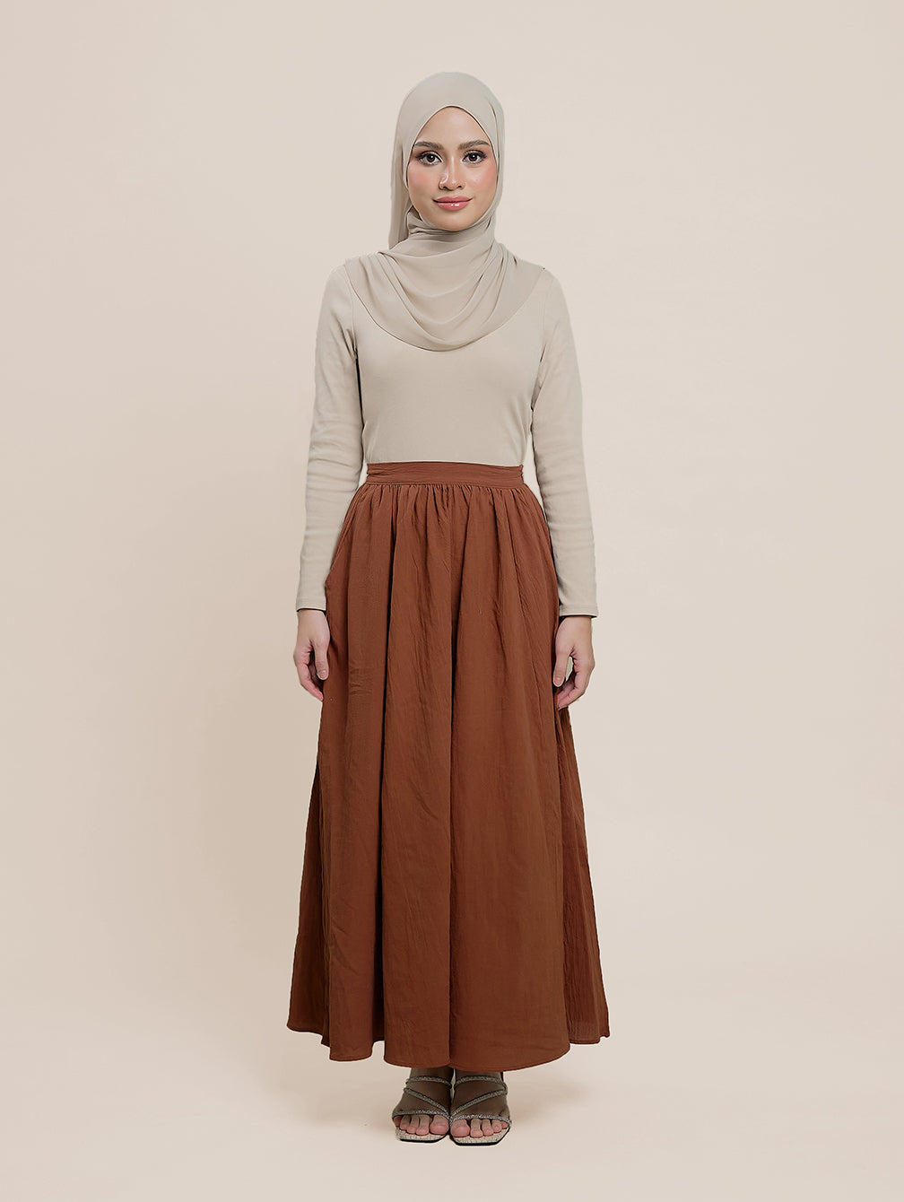 Diore Skirt - Brick Choc