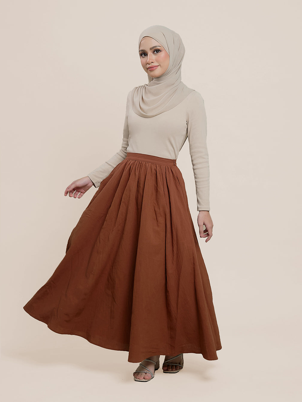 Diore Skirt - Brick Choc