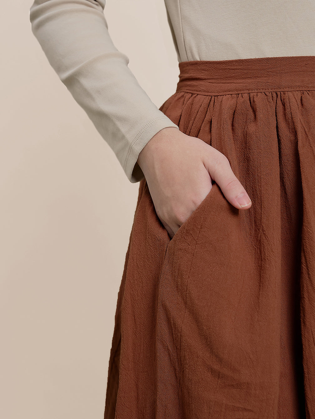 Diore Skirt - Brick Choc