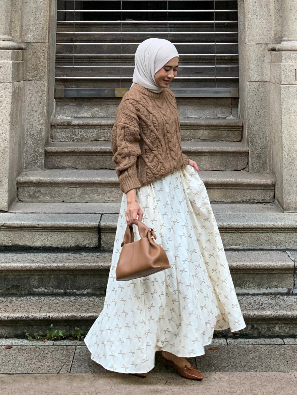 Bow Skirt - French Beige