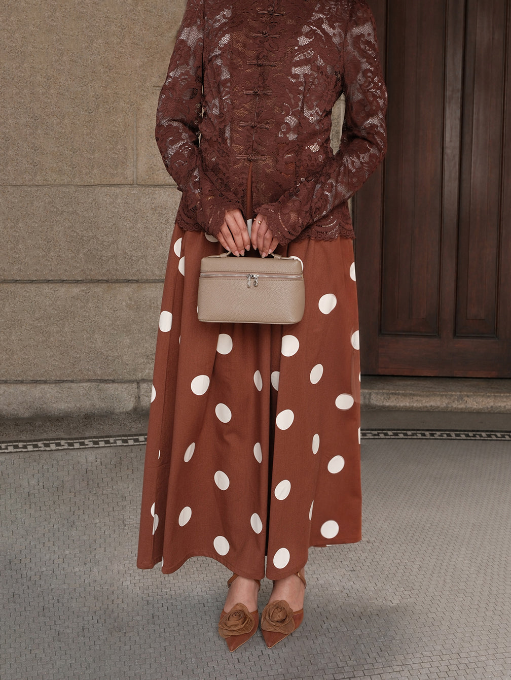 Dot Skirt - Dolce Latte