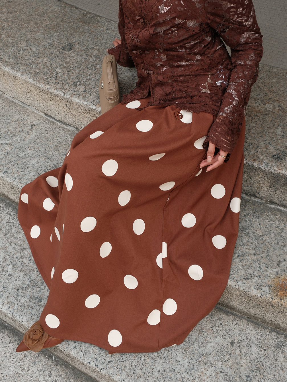 Dot Skirt - Dolce Latte
