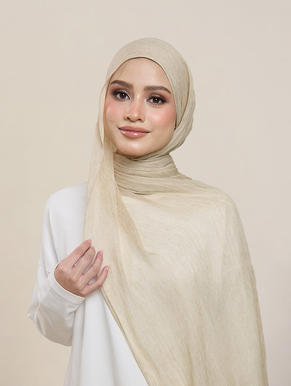 Pearla Shawl - Oatmilk Sand