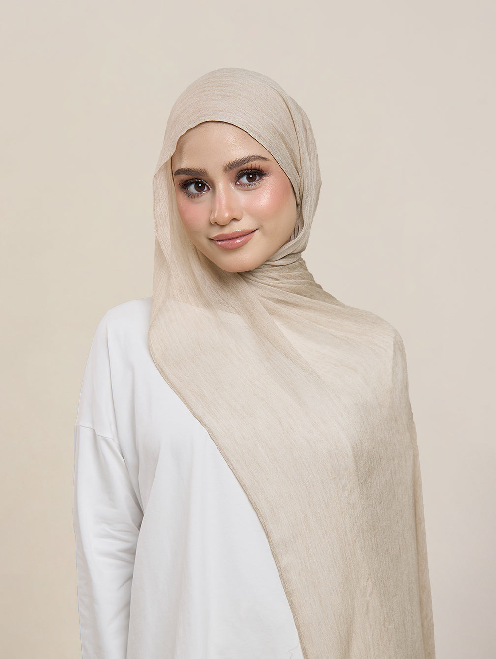 Pearla Shawl - Sandstone Silk