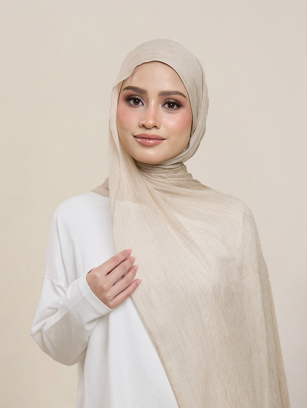 Pearla Shawl - Sandstone Silk