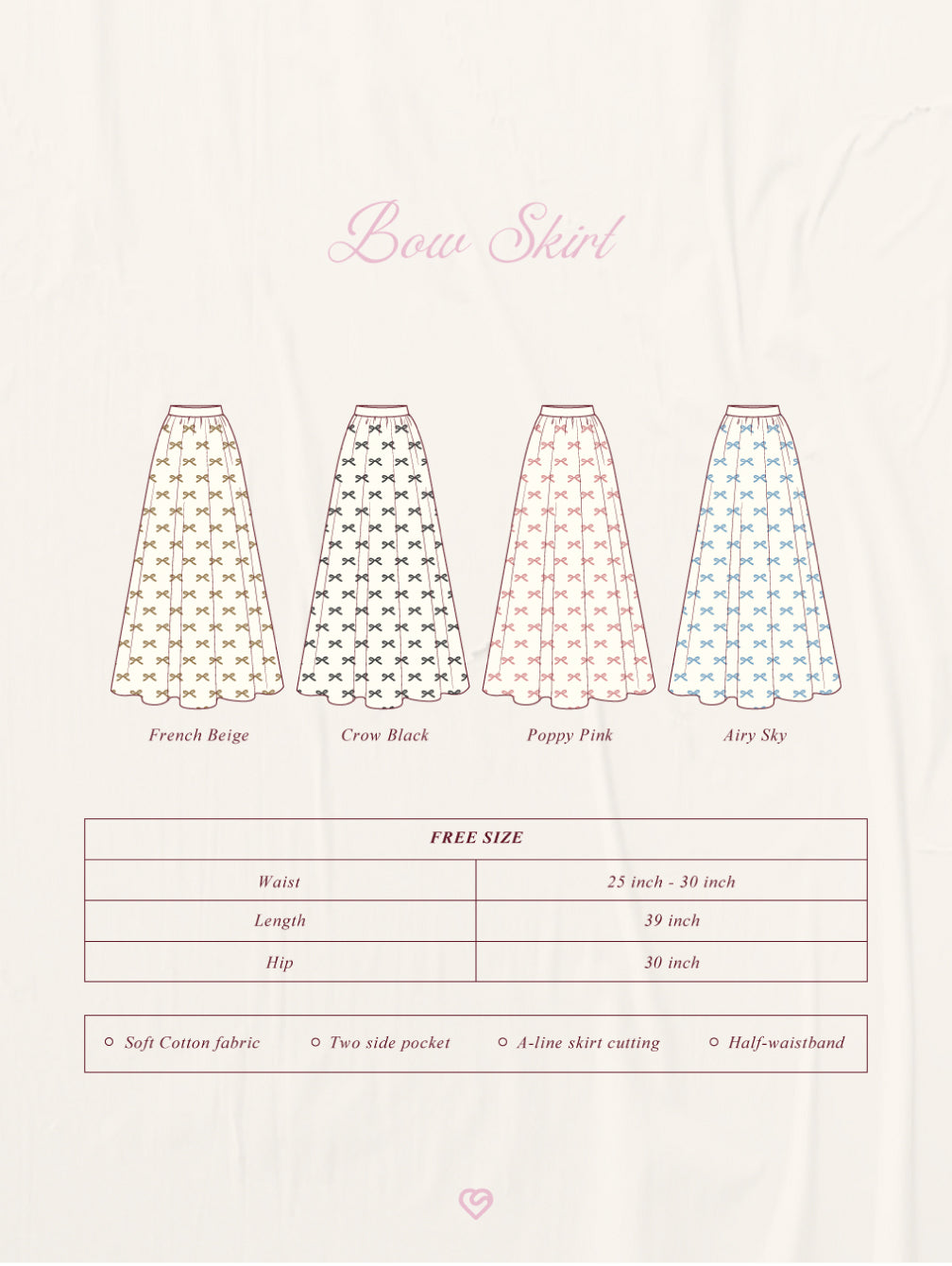 Bow Skirt - French Beige