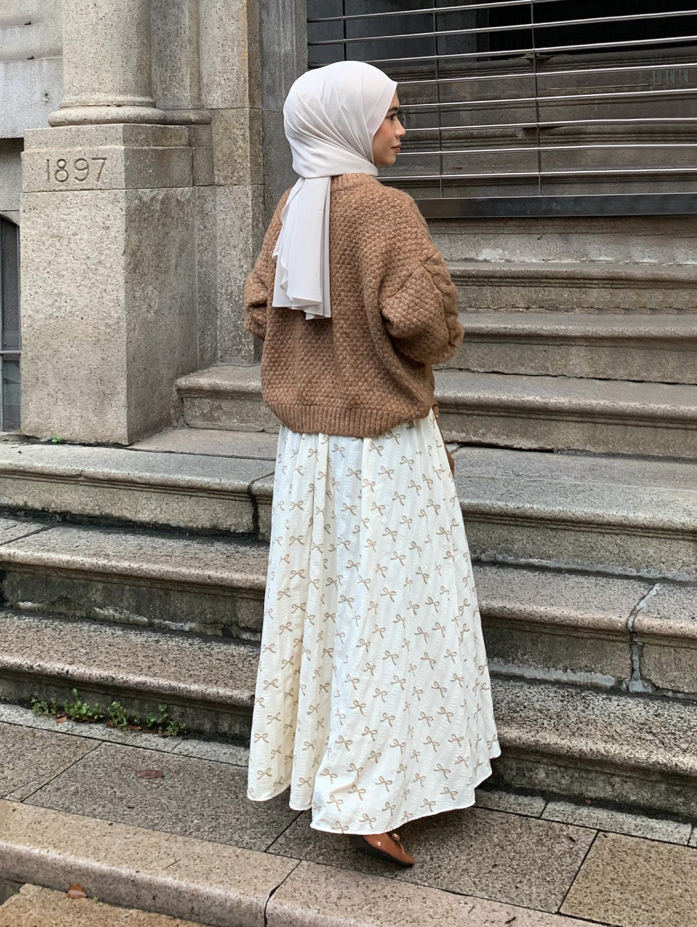 Bow Skirt - French Beige